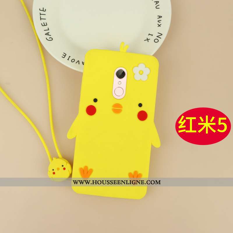 Étui Xiaomi Redmi 5 Dessin Animé Charmant Rouge Téléphone Portable Petit Coque Tout Compris Rose