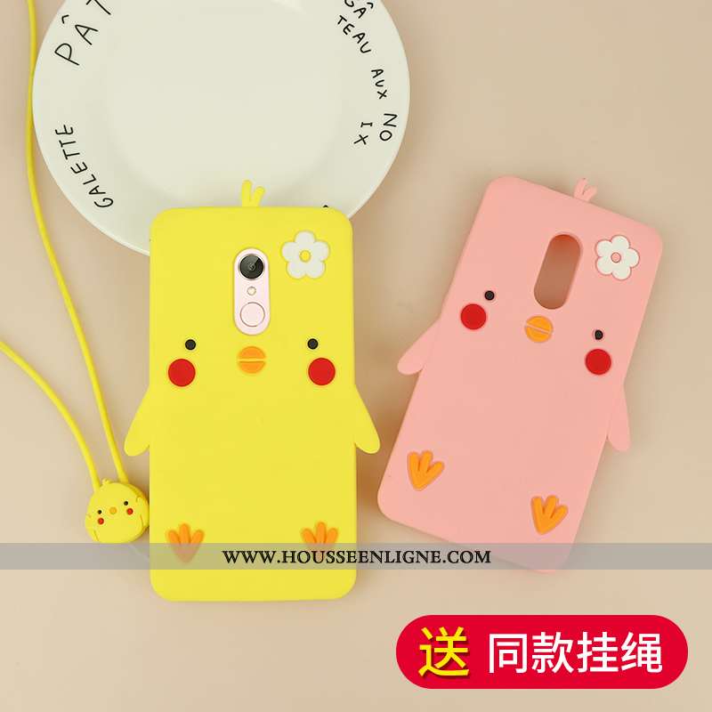 Étui Xiaomi Redmi 5 Dessin Animé Charmant Rouge Téléphone Portable Petit Coque Tout Compris Rose