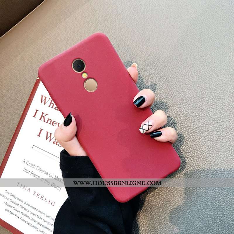 Étui Xiaomi Redmi 5 Délavé En Daim Personnalité Légère Tendance Rouge Net Rouge Incassable Gris