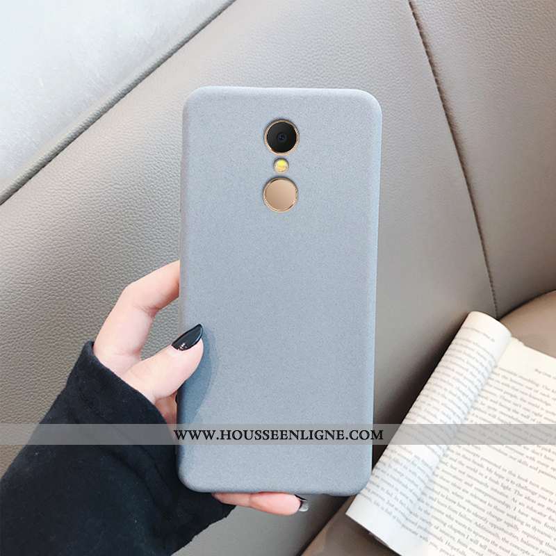 Étui Xiaomi Redmi 5 Délavé En Daim Personnalité Légère Tendance Rouge Net Rouge Incassable Gris