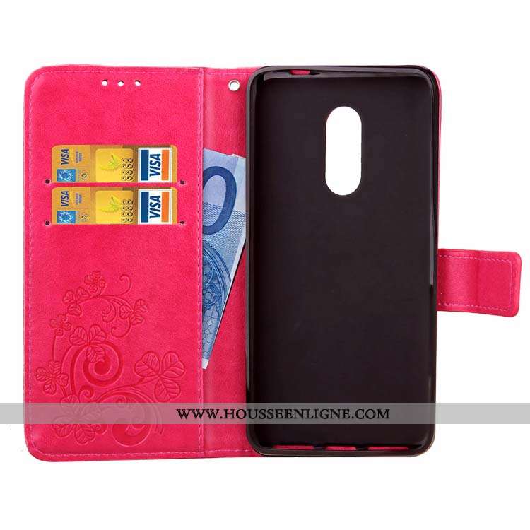 Étui Xiaomi Redmi 5 Protection Cuir Rouge Petit Incassable Housse Rose