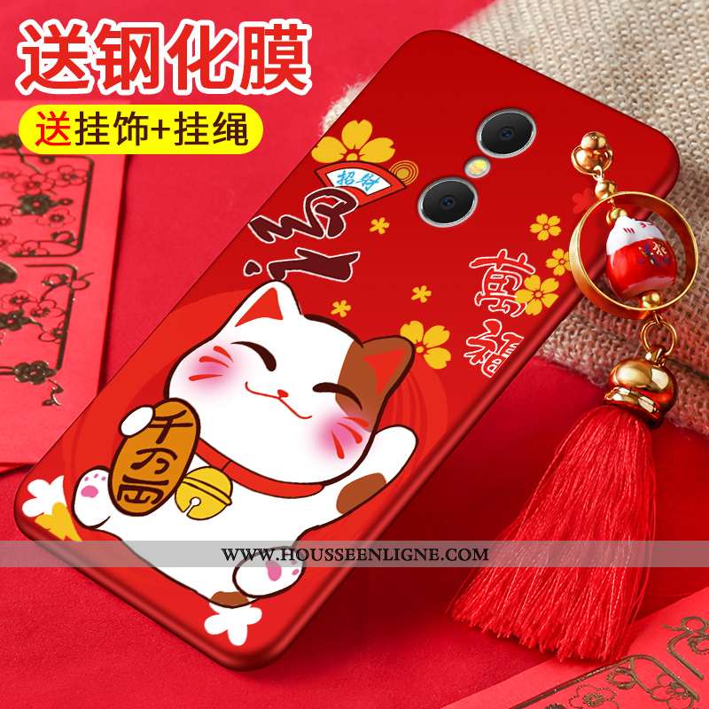 Étui Xiaomi Redmi 5 Silicone Protection Tendance Personnalité Fluide Doux Créatif Richesse Rouge