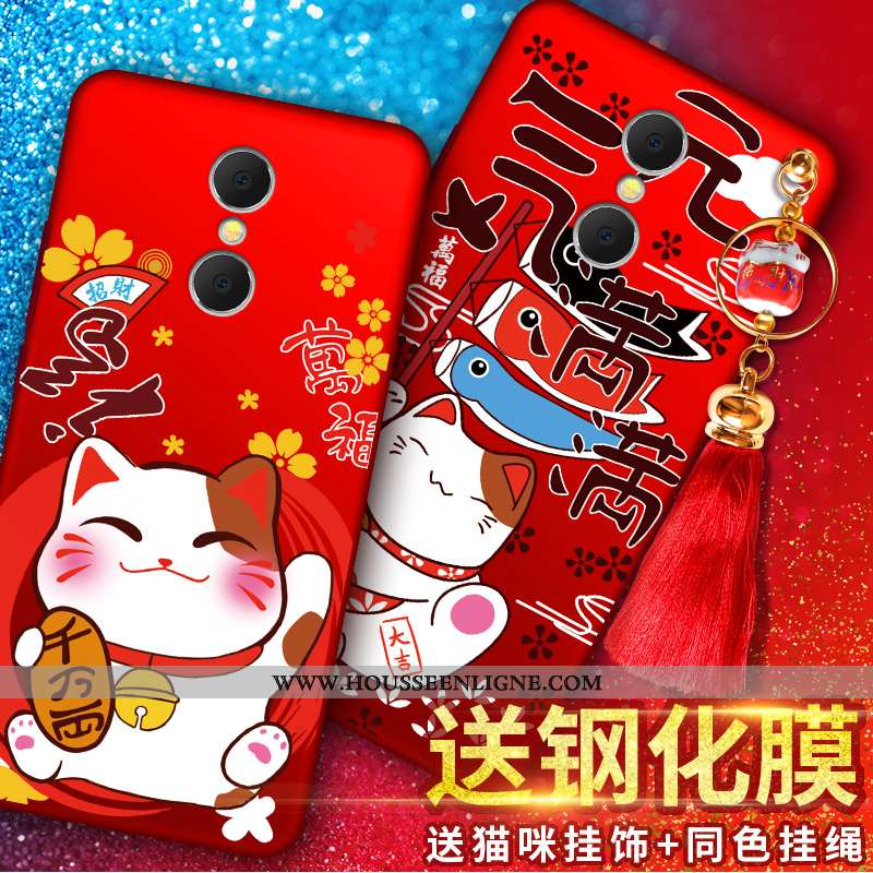 Étui Xiaomi Redmi 5 Silicone Protection Tendance Personnalité Fluide Doux Créatif Richesse Rouge