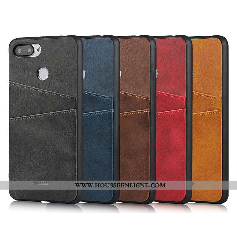 Étui Xiaomi Redmi 6 Cuir Créatif Carte Rouge Incassable Ultra Noir