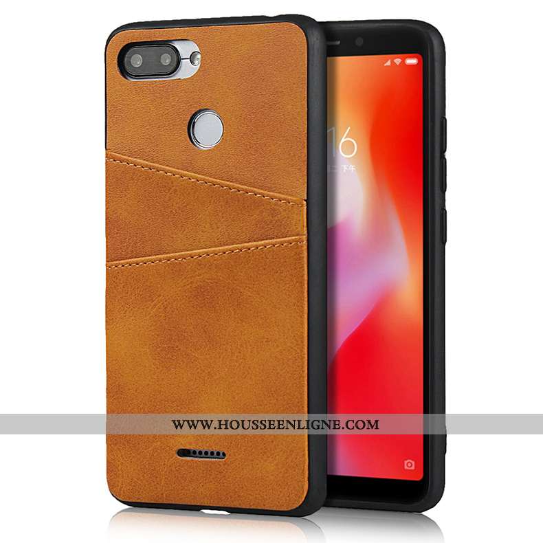 Étui Xiaomi Redmi 6 Cuir Créatif Carte Rouge Incassable Ultra Noir