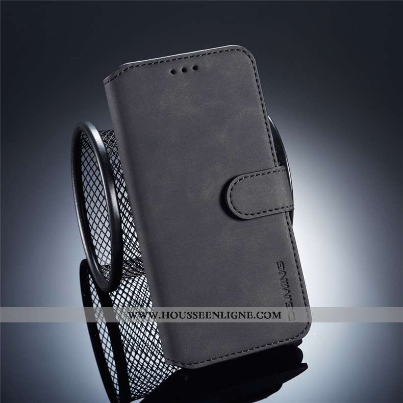 Étui Xiaomi Redmi 6 Délavé En Daim Cuir Carte Une Agrafe Coque Rouge Marron