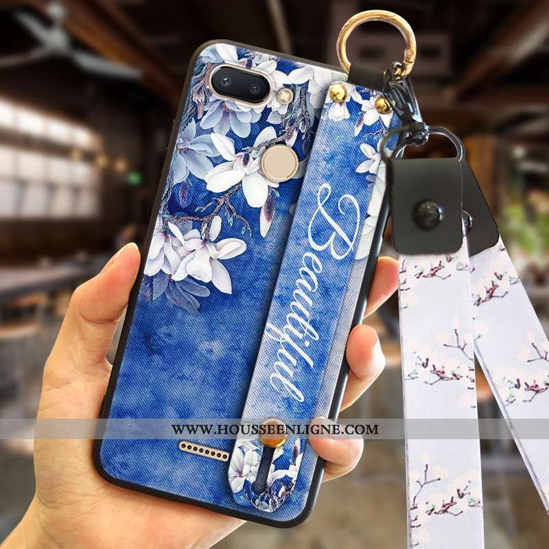 Étui Xiaomi Redmi 6 Tendance Fluide Doux Coque Tout Compris Bleu Personnalité Rouge