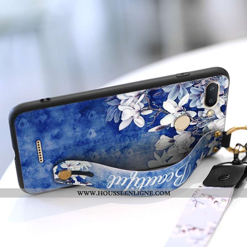 Étui Xiaomi Redmi 6 Tendance Fluide Doux Coque Tout Compris Bleu Personnalité Rouge