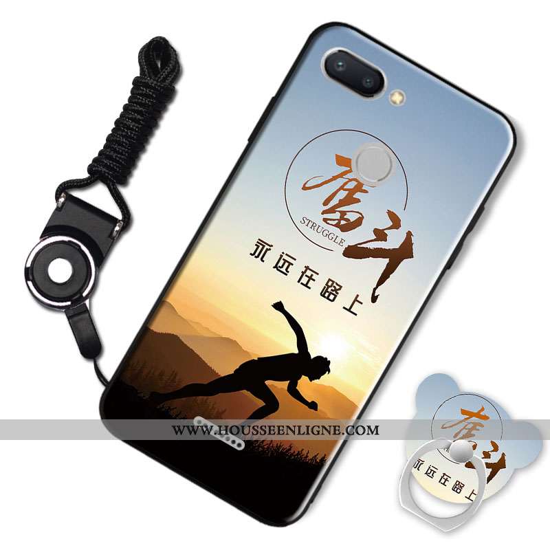 Étui Xiaomi Redmi 6 Tendance Fluide Doux Noir Silicone Personnalité Créatif Dessin Animé