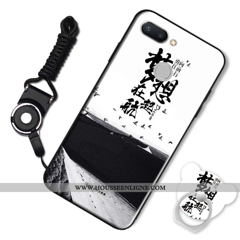 Étui Xiaomi Redmi 6 Tendance Fluide Doux Noir Silicone Personnalité Créatif Dessin Animé
