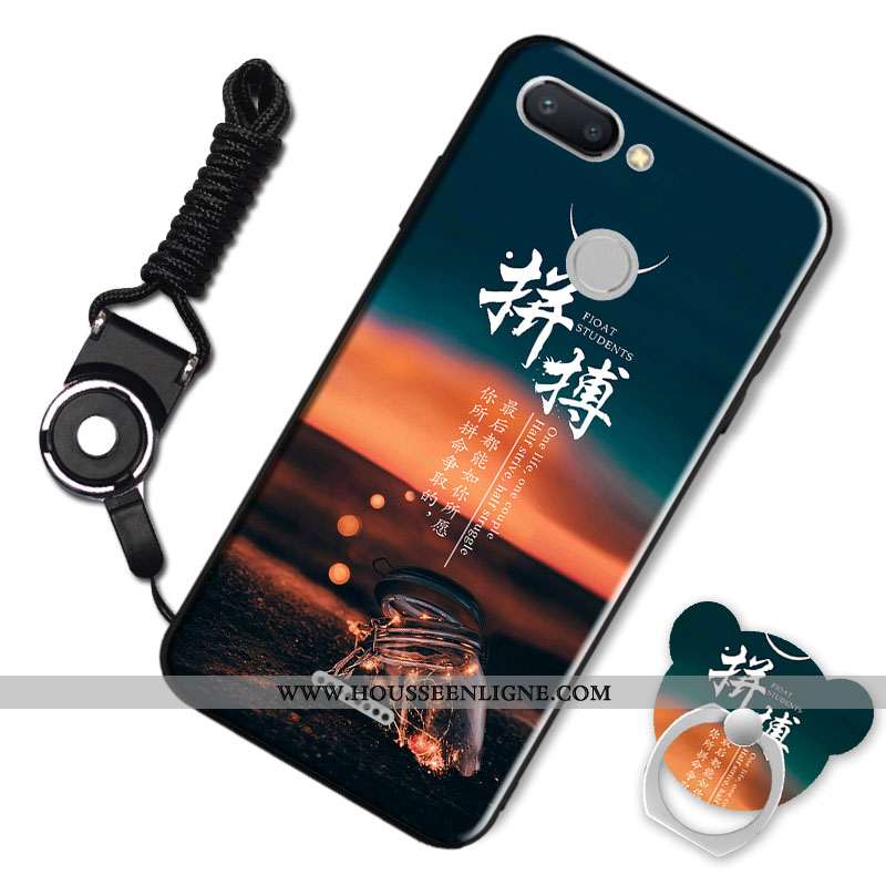 Étui Xiaomi Redmi 6 Tendance Fluide Doux Noir Silicone Personnalité Créatif Dessin Animé