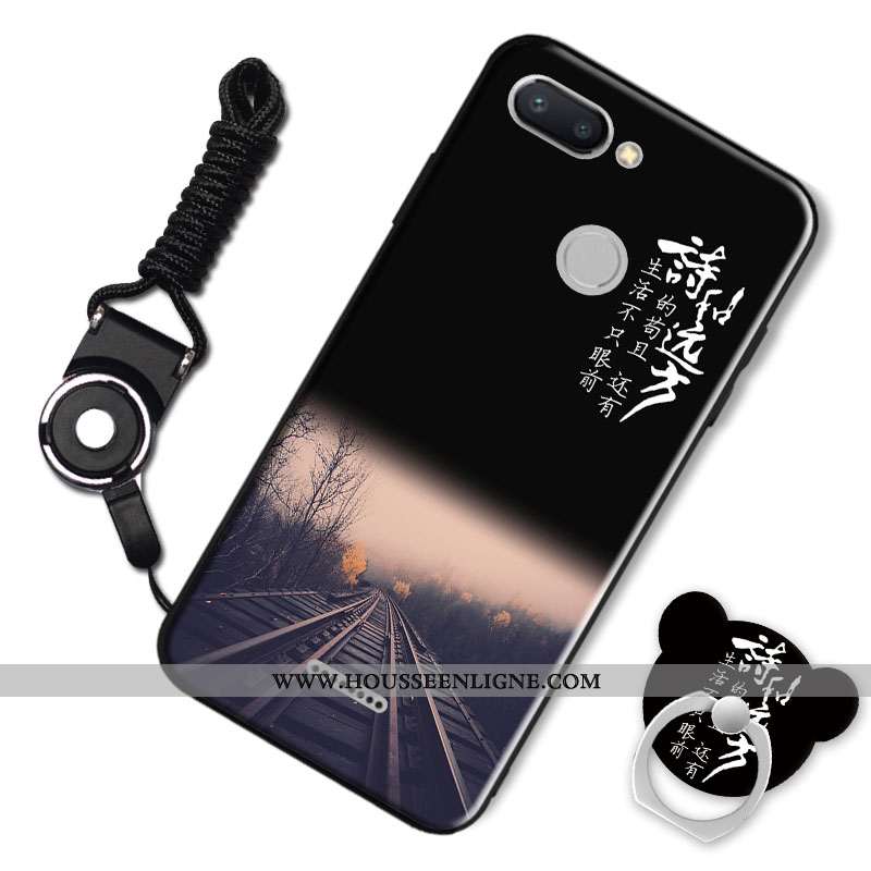 Étui Xiaomi Redmi 6 Tendance Fluide Doux Noir Silicone Personnalité Créatif Dessin Animé