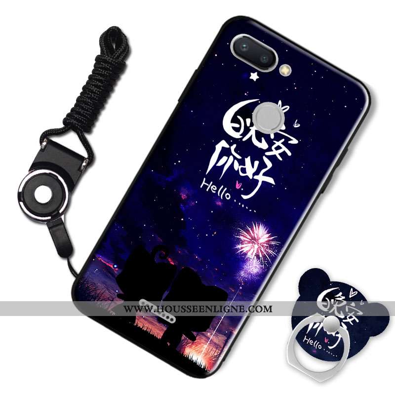 Étui Xiaomi Redmi 6 Tendance Fluide Doux Noir Silicone Personnalité Créatif Dessin Animé