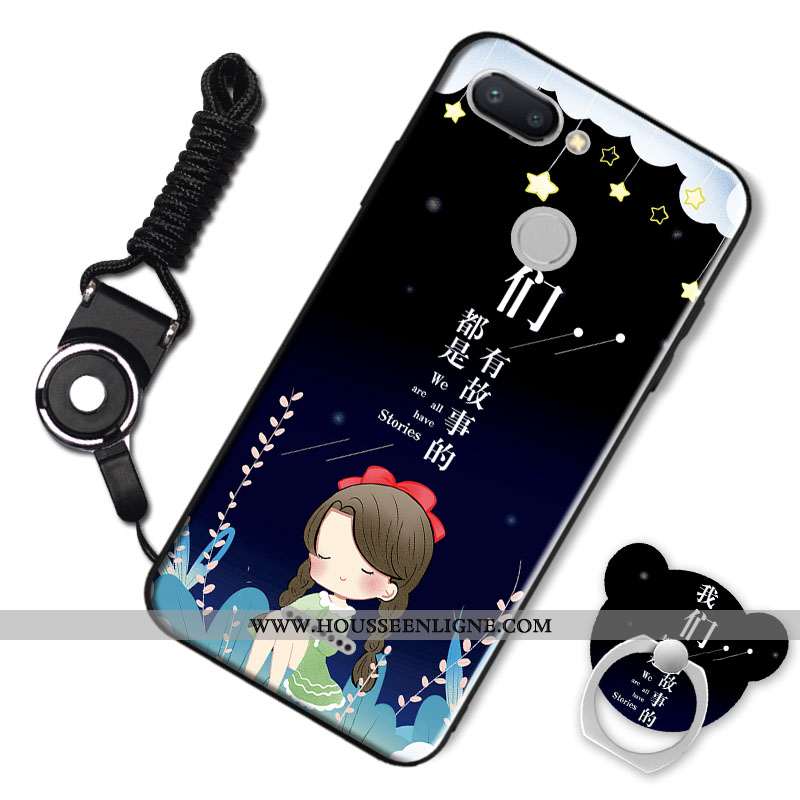 Étui Xiaomi Redmi 6 Tendance Fluide Doux Noir Silicone Personnalité Créatif Dessin Animé