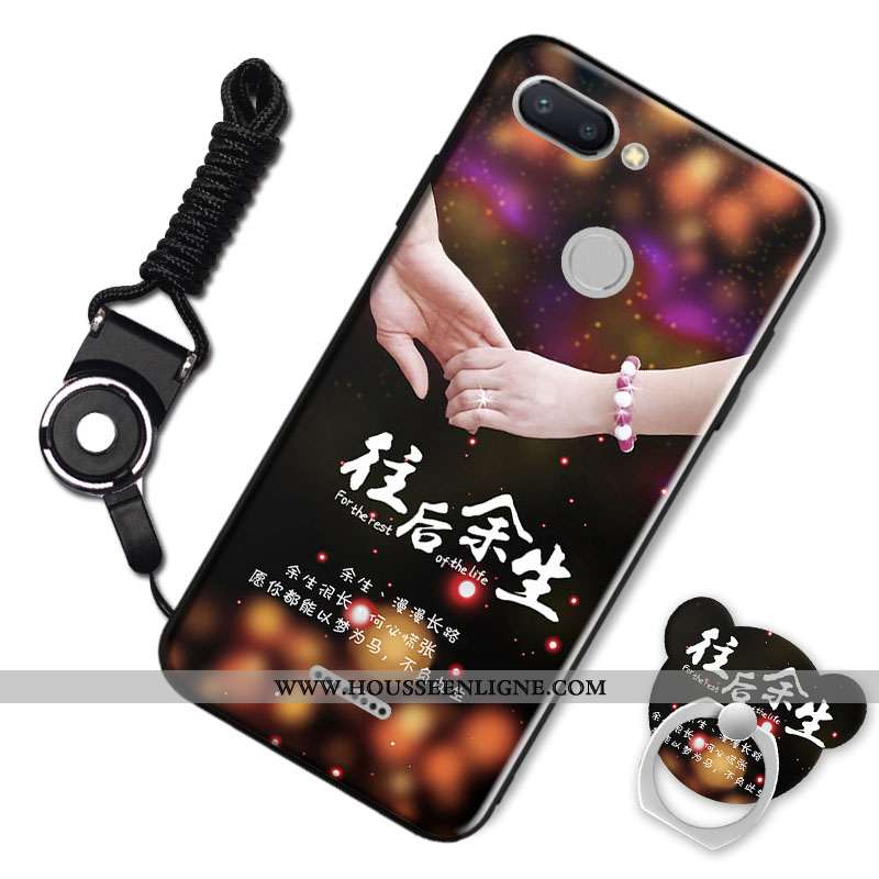 Étui Xiaomi Redmi 6 Tendance Fluide Doux Noir Silicone Personnalité Créatif Dessin Animé
