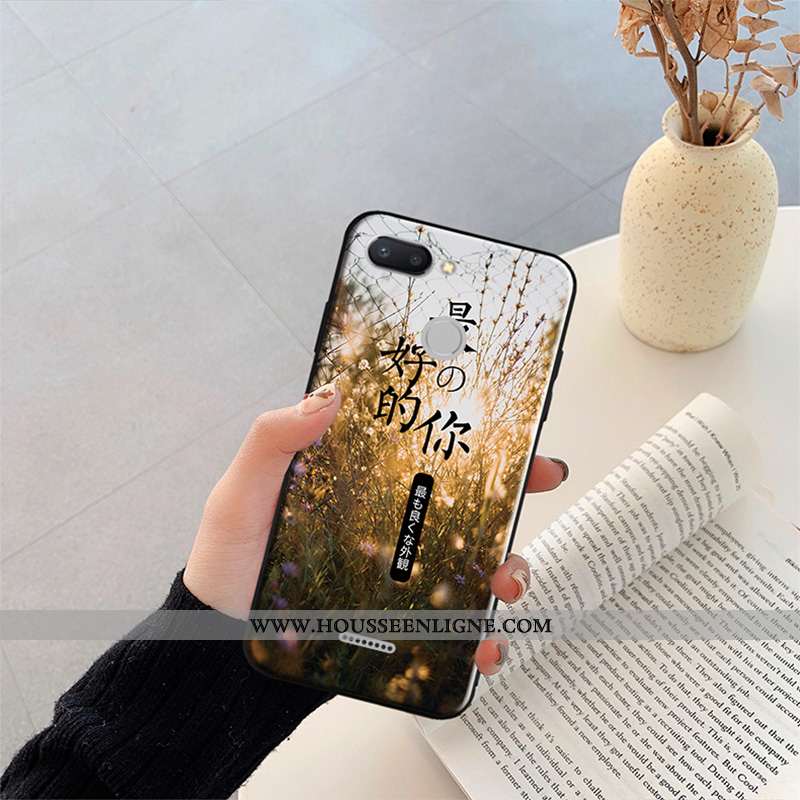 Étui Xiaomi Redmi 6 Tendance Fluide Doux Noir Silicone Personnalité Créatif Dessin Animé
