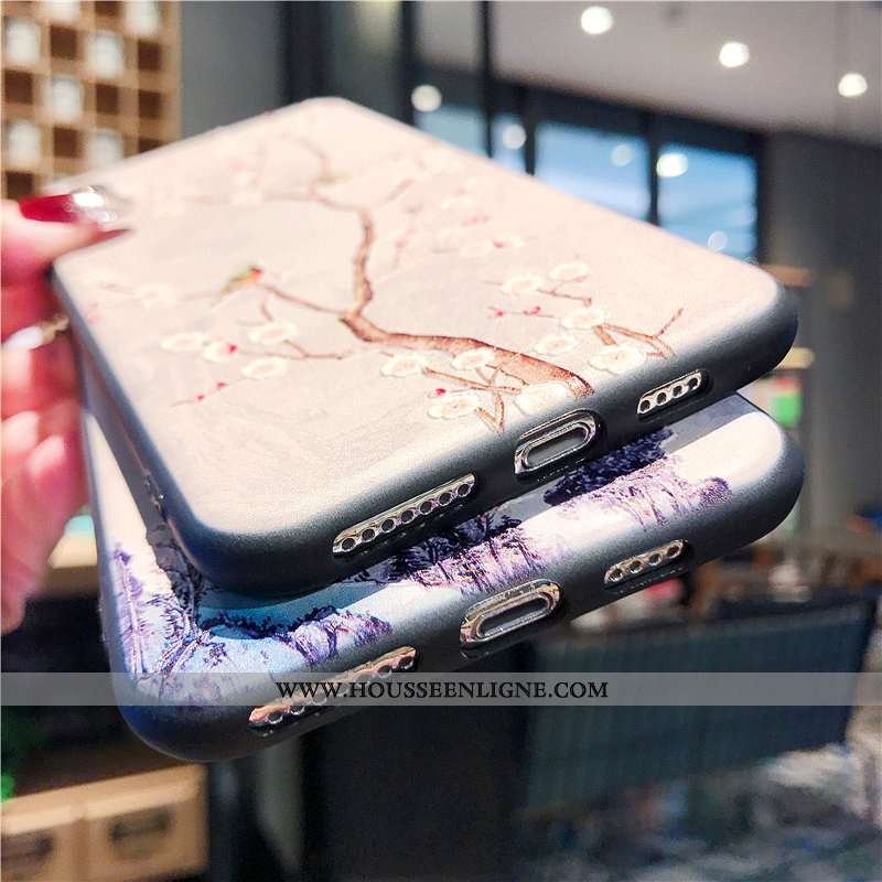 Étui Xiaomi Redmi 6a Gaufrage Tendance Petit Délavé En Daim Oiseau Rose Silicone