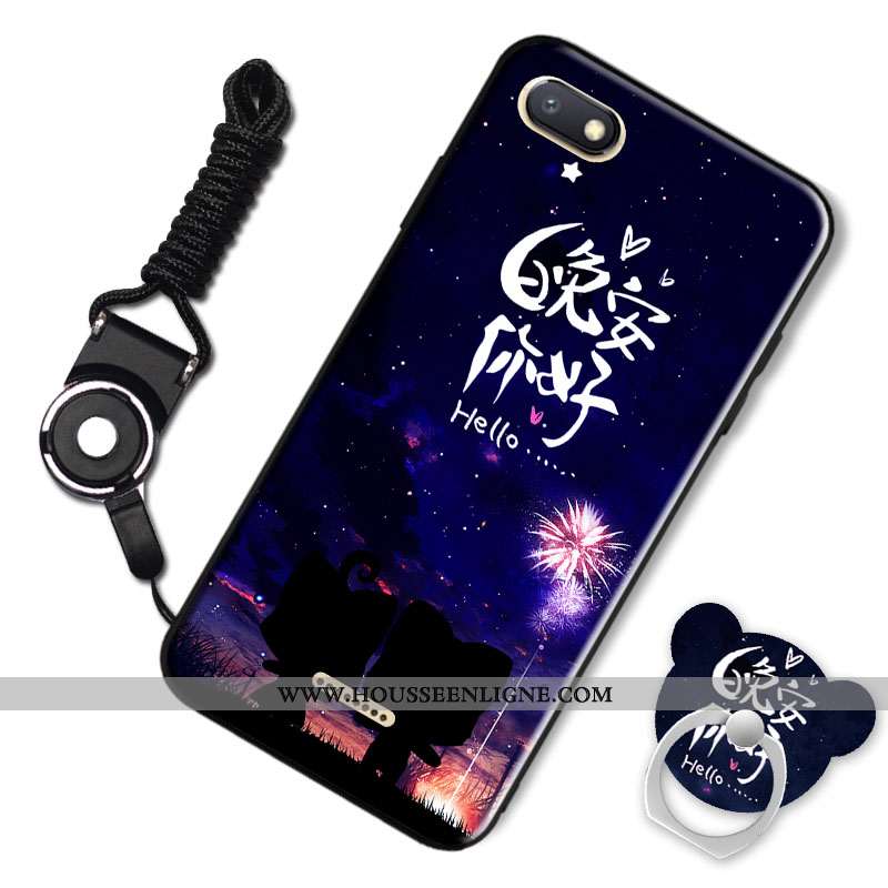 Étui Xiaomi Redmi 6a Personnalité Dessin Animé Petit Anneau Coque Téléphone Portable Incassable Bleu