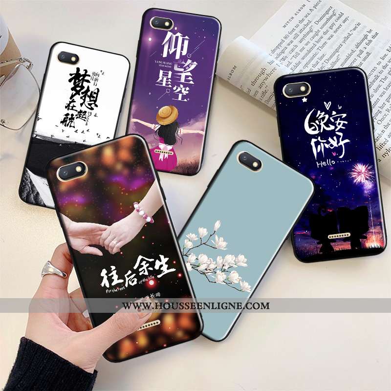 Étui Xiaomi Redmi 6a Personnalité Dessin Animé Petit Anneau Coque Téléphone Portable Incassable Bleu