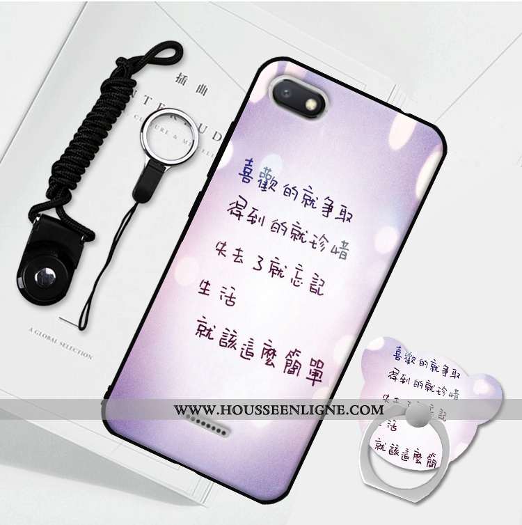 Étui Xiaomi Redmi 6a Protection Délavé En Daim Téléphone Portable Fluide Doux Incassable Bleu