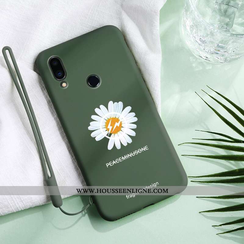 Étui Xiaomi Redmi 7 Fluide Doux Silicone Amoureux Personnalité Incassable Coque Dragon Verte