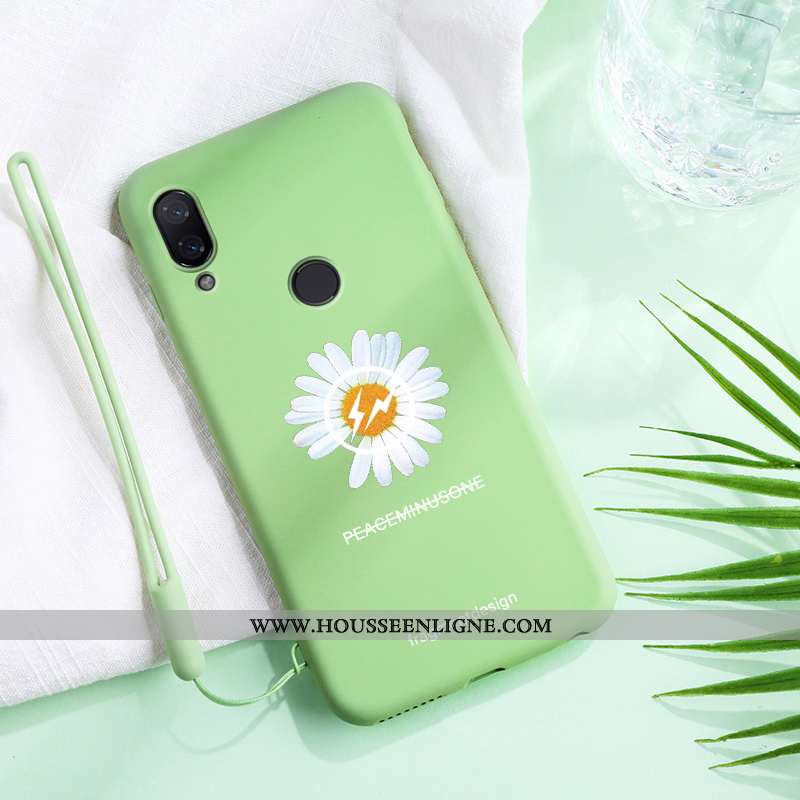 Étui Xiaomi Redmi 7 Fluide Doux Silicone Amoureux Personnalité Incassable Coque Dragon Verte
