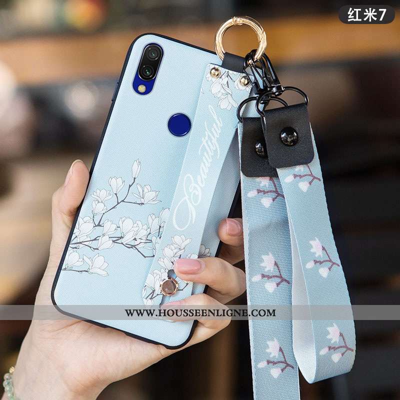 Étui Xiaomi Redmi 7 Fluide Doux Silicone Frais Rose Simple Rouge