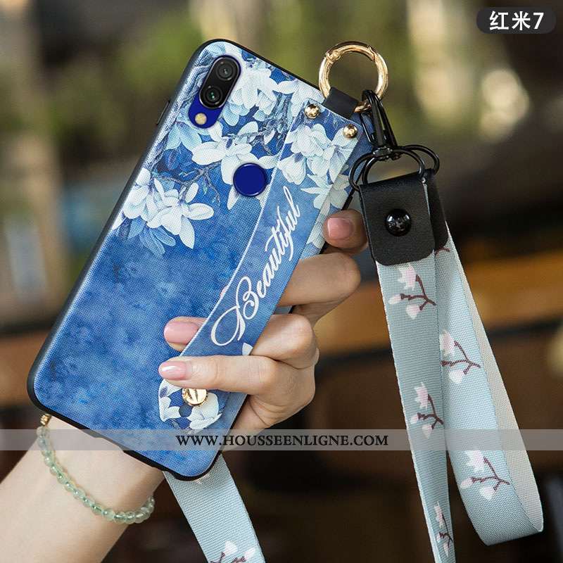 Étui Xiaomi Redmi 7 Fluide Doux Silicone Frais Rose Simple Rouge