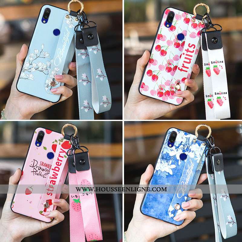 Étui Xiaomi Redmi 7 Fluide Doux Silicone Frais Rose Simple Rouge