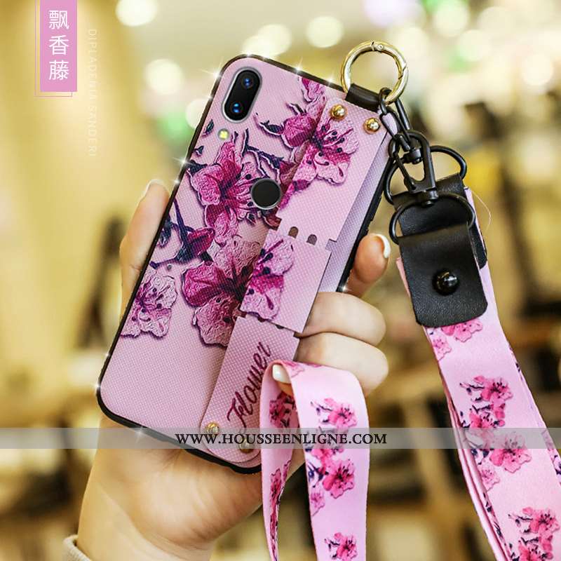 Étui Xiaomi Redmi 7 Tendance Fluide Doux Style Chinois Rose Silicone Incassable Petit