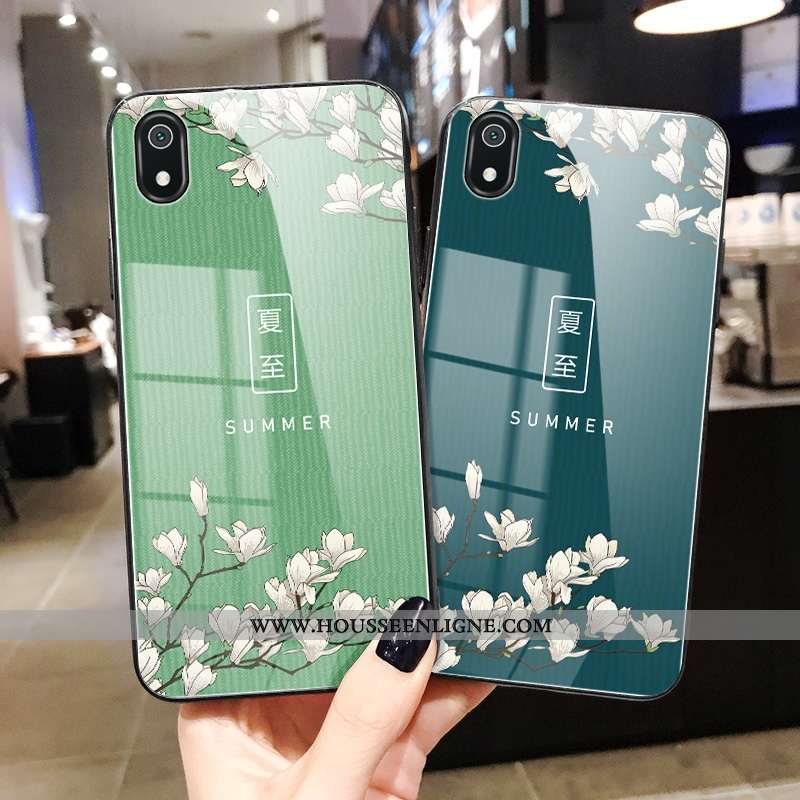 Étui Xiaomi Redmi 7a Créatif Protection Incassable Petit Verre Coque Simple Verte