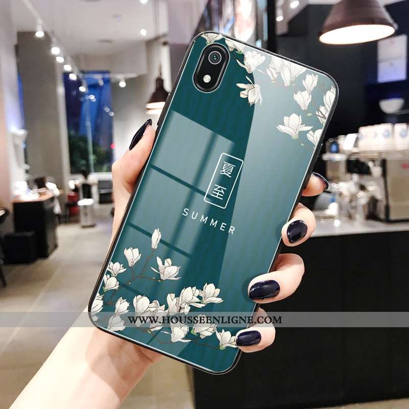Étui Xiaomi Redmi 7a Créatif Protection Incassable Petit Verre Coque Simple Verte
