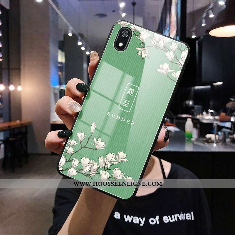 Étui Xiaomi Redmi 7a Créatif Protection Incassable Petit Verre Coque Simple Verte