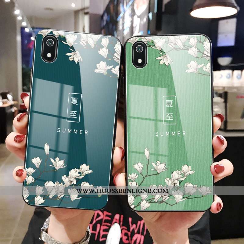 Étui Xiaomi Redmi 7a Créatif Protection Incassable Petit Verre Coque Simple Verte