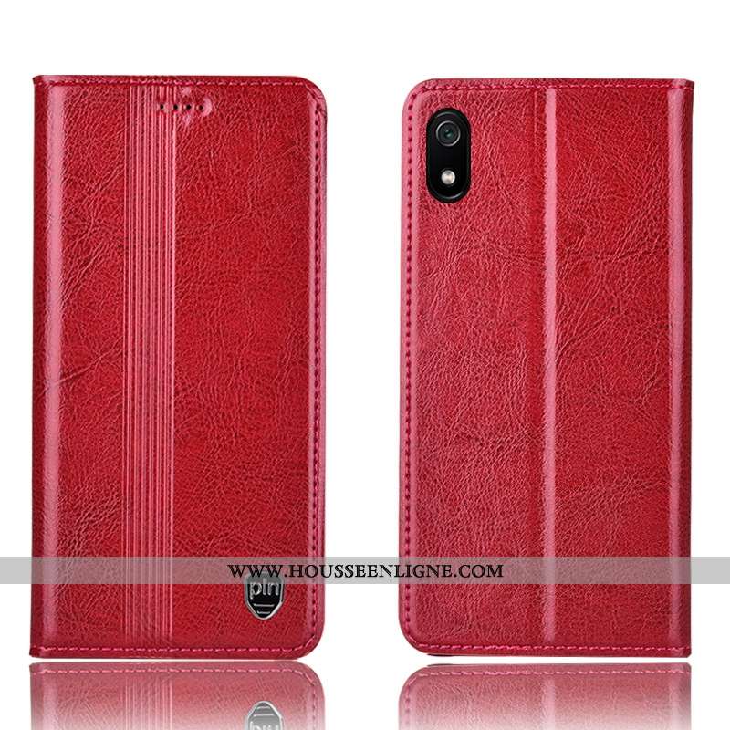 Étui Xiaomi Redmi 7a Cuir Véritable Protection Tout Compris Housse Coque Incassable Marron