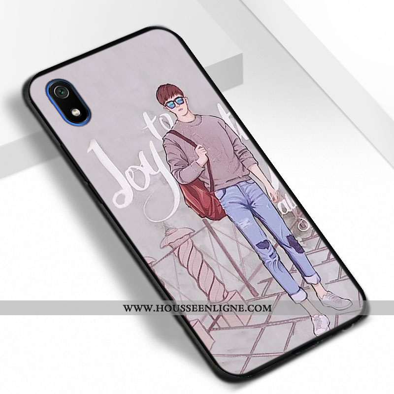 Étui Xiaomi Redmi 7a Fluide Doux Protection Incassable Rouge Tendance Coque Noir