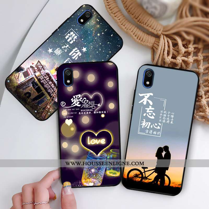 Étui Xiaomi Redmi 7a Fluide Doux Protection Incassable Rouge Tendance Coque Noir