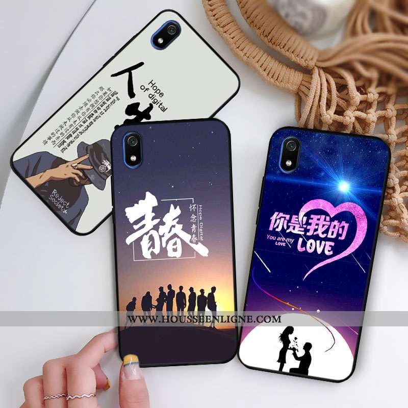 Étui Xiaomi Redmi 7a Fluide Doux Protection Incassable Rouge Tendance Coque Noir