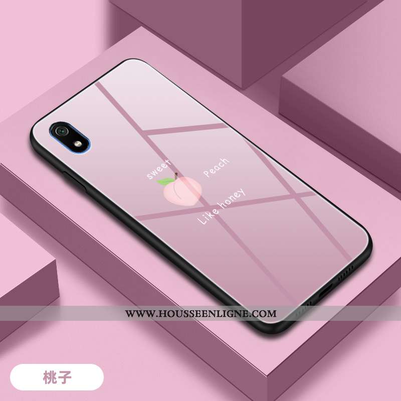 Étui Xiaomi Redmi 7a Personnalité Mode Incassable Rose Net Rouge Coque Simple