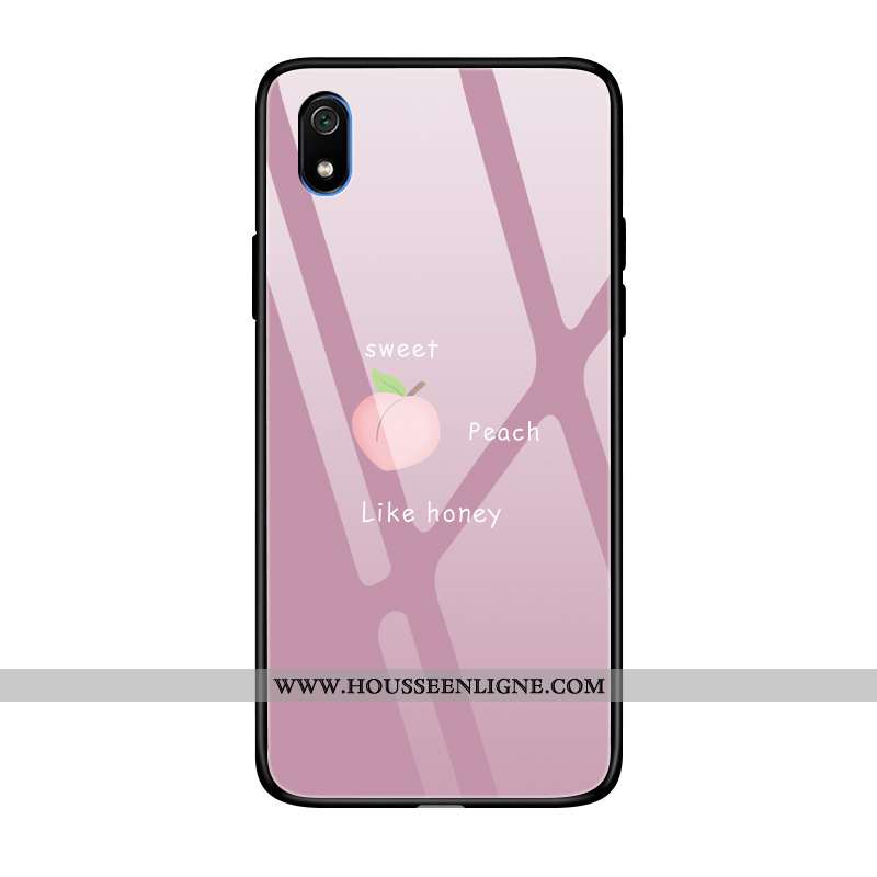 Étui Xiaomi Redmi 7a Personnalité Mode Incassable Rose Net Rouge Coque Simple