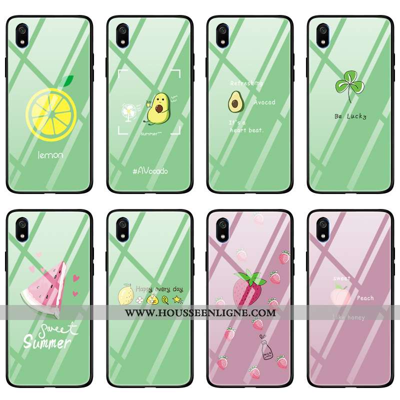 Étui Xiaomi Redmi 7a Personnalité Mode Incassable Rose Net Rouge Coque Simple