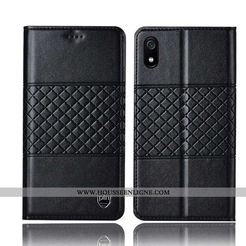 Étui Xiaomi Redmi 7a Protection Cuir Véritable Téléphone Portable Petit Rouge Coque Jaune