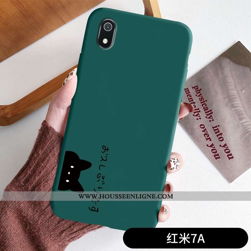 Étui Xiaomi Redmi 7a Protection Délavé En Daim Légère Fluide Doux Ultra Vent Verte
