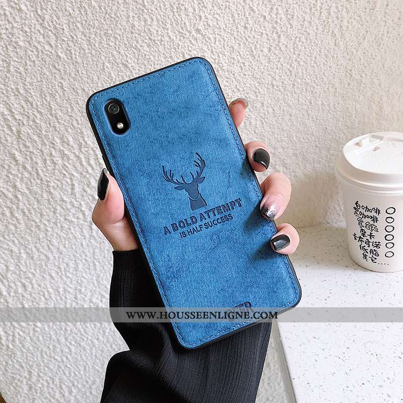 Étui Xiaomi Redmi 7a Silicone Protection Tendance Délavé En Daim Créatif Petit Légère Noir