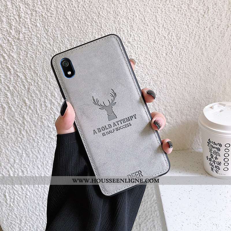 Étui Xiaomi Redmi 7a Silicone Protection Tendance Délavé En Daim Créatif Petit Légère Noir