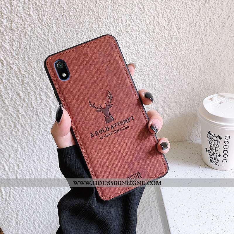Étui Xiaomi Redmi 7a Silicone Protection Tendance Délavé En Daim Créatif Petit Légère Noir