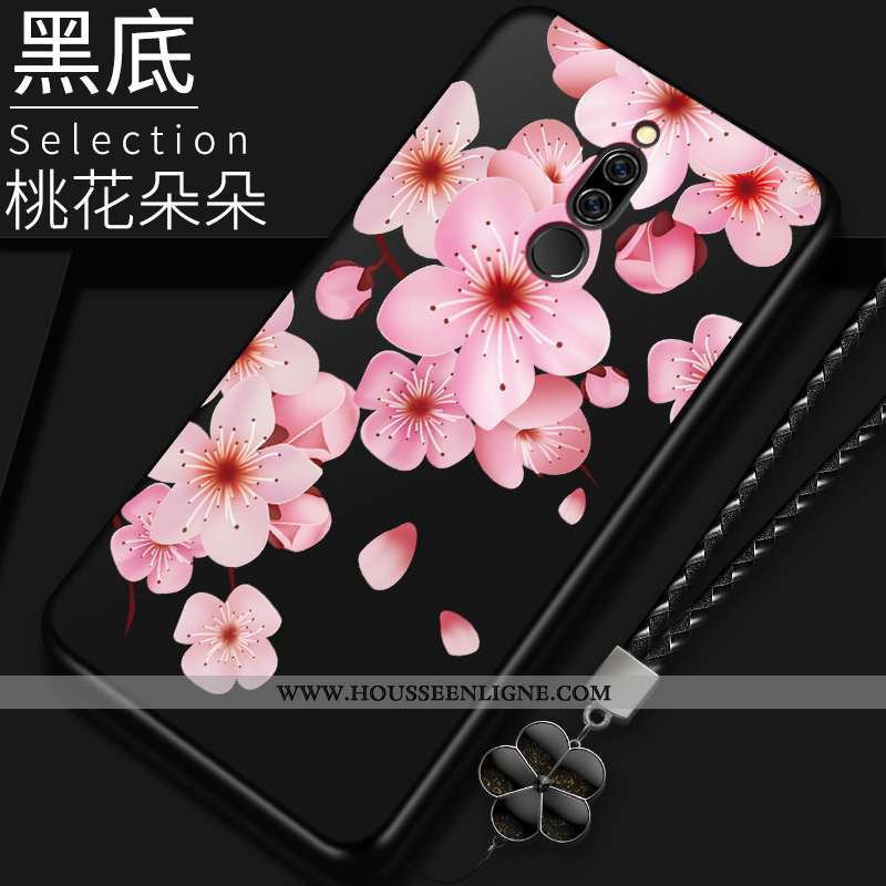 Étui Xiaomi Redmi 8 Légère Fluide Doux Tout Compris Délavé En Daim Amoureux Rouge Original Noir