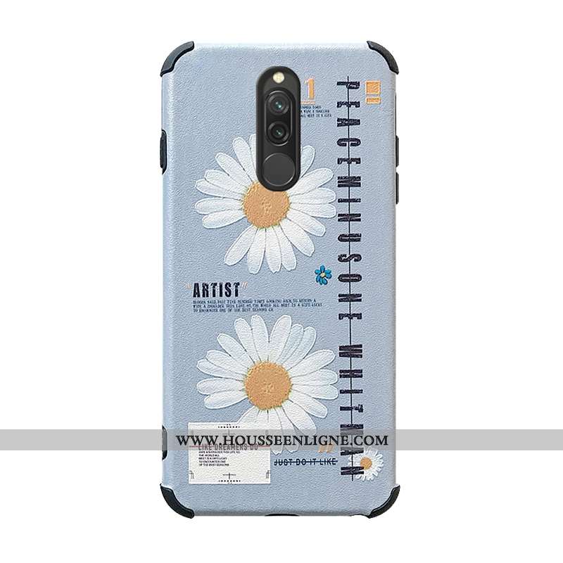 Étui Xiaomi Redmi 8 Mode Protection Tempérer Gaufrage Incassable Membrane Bleu