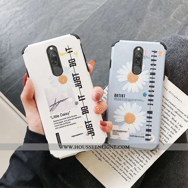 Étui Xiaomi Redmi 8 Mode Protection Tempérer Gaufrage Incassable Membrane Bleu