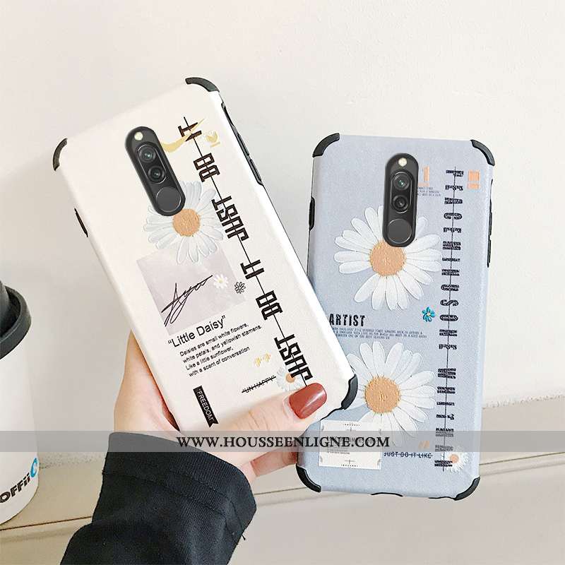 Étui Xiaomi Redmi 8 Mode Protection Tempérer Gaufrage Incassable Membrane Bleu